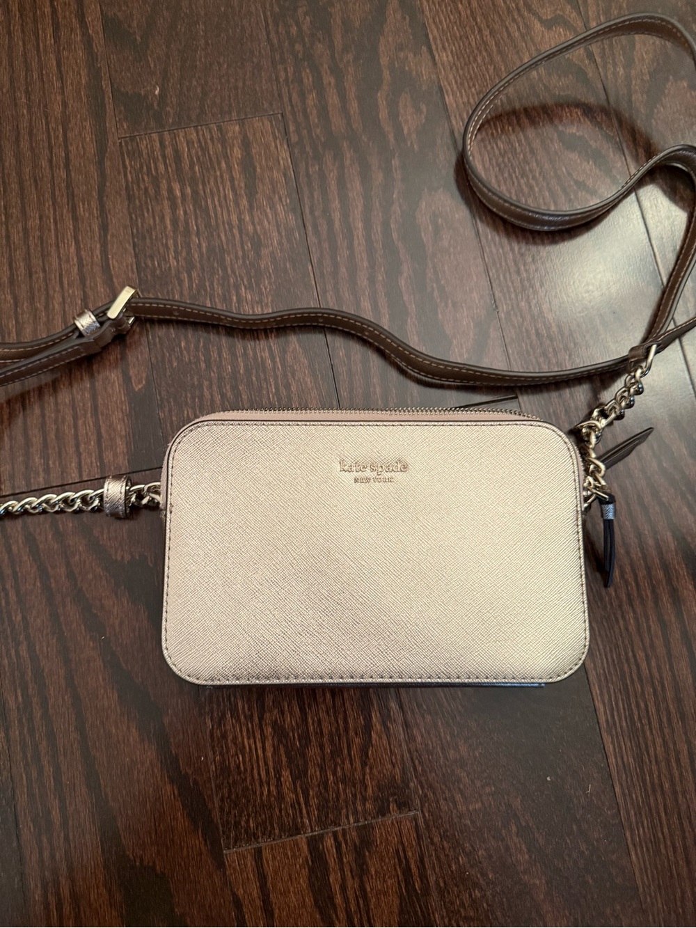 kate spade Metallic Cream Convertible Crossbody with Chain